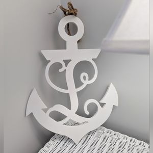 White Nautical Anchor Wooden Wall Decor